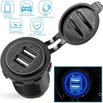 12V/24V Car Cigarette Lighter Socket Dual Usb Port 2.1A Charger Power Outlet Led. Fixed Price $9.63.