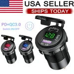 12V QC3.0 Dual Usb Car Fast Charger Socket Power Outlet Led Voltmeter Waterproof. Fixed Price $14.39.