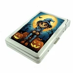 Halloween Pumpkin Scarecrow Cigarette Case With Built Lighter Metal Wallet. Fixed Price $20.95.