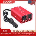500W Car Power Inverter Dc 12V To Ac 110V 120V Converter With 2USB 2SOCKETS Red. Fixed Price $26.99.