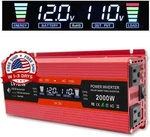Convertidor De Corriente 2000W Para Autos Carros Dc 12V 110V Ac Inversor Y Usb. Fixed Price $170.00.
