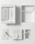 Inwall Tv Cable Management Kit, Recessed Dual Ac Outlet Box W/brush Plat.... Fixed Price $71.24.
