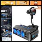 222W 3-SOCKET Car Cigarette Lighter Adapter Usb Charger With Led Display & Switc. Fixed Price $40.79.