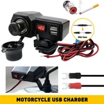 Motorcycle Handlebar Cigarette Lighter Socket Dual Charger Usb W/ Led Voltmeter. Fixed Price $15.19.