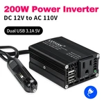 200W Car Vehicle Power Inverter Dc 12V To 110V 120V Converter With 2USB Black. Fixed Price $11.69.