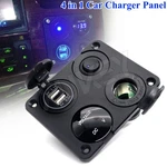 12V 4-IN-1 Panel Dual Usb Led Charger Voltmeter Cigarette Lighter Socket Outlet/. Fixed Price $17.29.