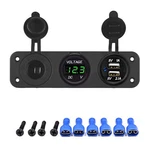 P3 Green Waterproof Voltmeter 12-24V & Dual Usb 3.1A Charger Motorcycle Boat Car. Fixed Price $17.95.