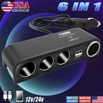 2022 Usb Car Charger Cigarette Lighter Socket 4-WAY 12V Splitter Power Adapter. Fixed Price $11.54.