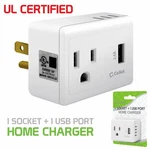 Cellet Ul Certified Outlet + 12WATT (2.4AMP) Usb Port Travel Charger. Fixed Price $8.99.
