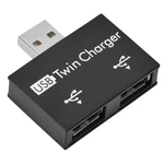 Ashata Mini Hub USB2.0 Male To 2-PORT Twin Charger Splitter Adapter Black. Fixed Price $13.08.