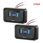 78W 4-PORT 12V Usb Outlet Wall Mount Charger Socket Voltmeter Panel For Bus Rv. Fixed Price $21.75.