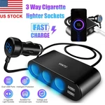 3 Way 12V Car Cigarette Lighter Socket Splitter Dual Usb Charger Power Adapter. Fixed Price $10.89.