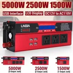 Car Power Inverter 5000W Dc 12V To Ac 110V Pure Sine Wave Solar Converter 4 Usb. Fixed Price $29.99.