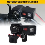 Motorcycle Handlebar Dual Usb Phone Charger Cigarette Lighter Socket Waterproof. Fixed Price $15.19.