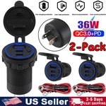2-PACK 12-24V Dual Pd QC3.0 Usb Fast Car Charger Outlet Socket For Boat Marine. Fixed Price $20.99.