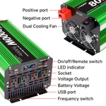 4000W 8000W Pure Sine Wave Inverter 12V/24V To 120V With Remote Control Green. Fixed Price $249.00.