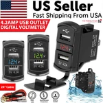 12V Dual Usb Charger Socket Led Voltage Voltmeter Rocker Switch Panel Car Boat. Fixed Price $11.59.