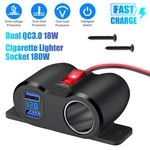 12V/24V Dual Usb Car Charger Cigarette Lighter Socket On-off Switch For Boat Rv. Fixed Price $13.28.