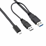 Aukson O55 Usb-c To 3.0 & 2.0 Dual Power Adapter Cable, Black, V. Fixed Price $8.10.