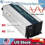 Wzrelb 1000W Pure Sine Wave Inverter Dc 12V To Ac 110V 120V Power Converter Camp. Fixed Price $88.00.