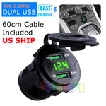 4.2A Dual Usb Car Charger Port Led Voltmeter 12-24V Cigarette Socket Lighter. Fixed Price $9.75.
