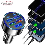 6-IN-1 Multi-port Adapter Car Charger W/ Display Usb 3.1A Fast Charging 12-24V. Fixed Price $5.75.