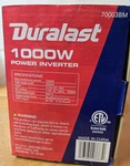 Duralast 1000 Watt Power Inverter 70003BM. Fixed Price $39.99.