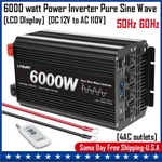 Inverter 12V To 120V 6000W Pure Sine Wave Power 50HZ/60HZ Lcd 4AC W/remote Home. Fixed Price $179.99.