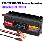 2600W Peak 1300W Power Inverter 12V To 110V Car Converter Lcd 4USB 2AC Black Rv. Fixed Price $59.99.